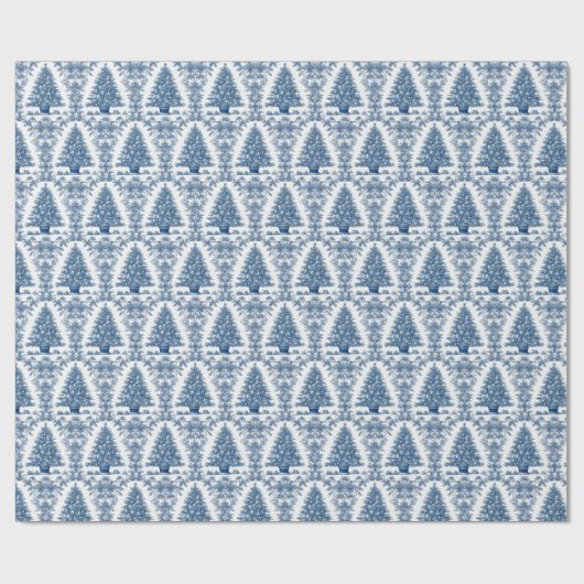 AI Blue Toile kerstboom inpakpapier (Vlak)
