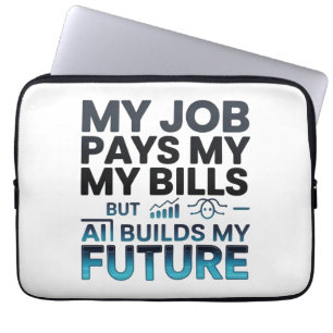 AI Bouwt Mijn Toekomst Motiverende Tech Quote Laptop Sleeve