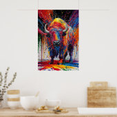 AI Buffalo Art Poster (Keuken)