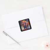 AI Buffalo Art Vierkante Sticker (Envelop)