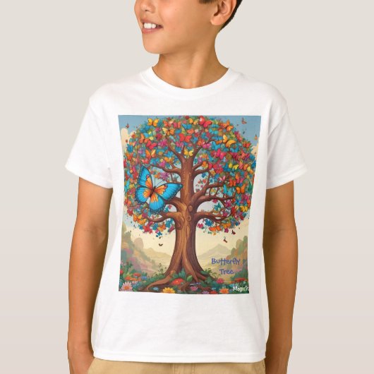 AI Butterfly Tree Kinder T-shirt (Voorkant)