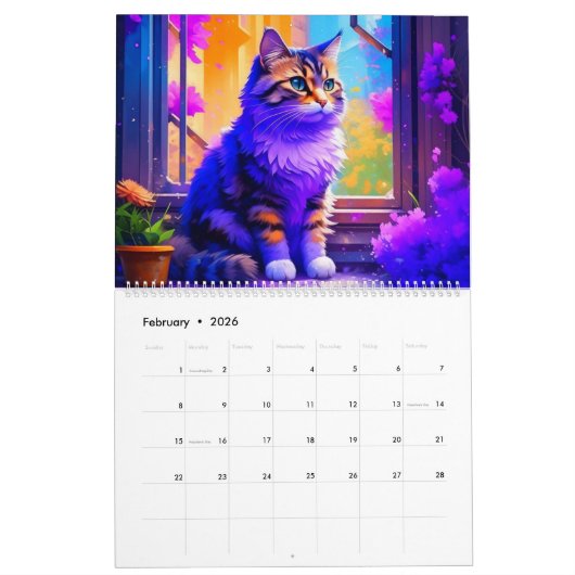 AI Cats | Schattigee Schattige Kittens en katten Kalender (Feb 2026)
