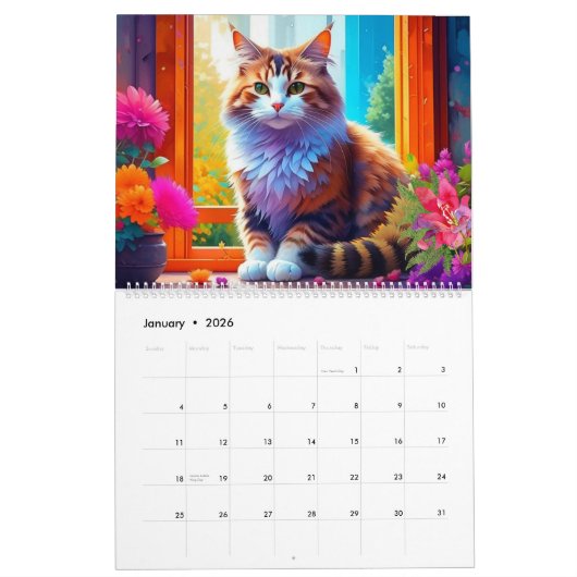 AI Cats | Schattigee Schattige Kittens en katten Kalender (Jan 2026)