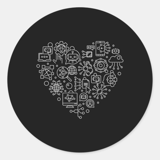 AI CBOT Hij Officiële Intelligentie Robot Expert Ronde Sticker (Voorkant)