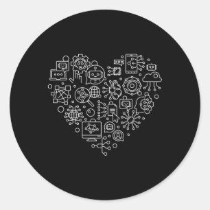 AI CBOT Hij Officiële Intelligentie Robot Expert Ronde Sticker