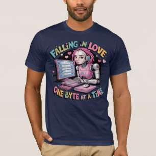 Ai Chatbot-memes Verliefd Worden Eén Byte per Keer T-shirt
