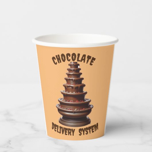 AI Chocolate Delivery System Paper Cup Papieren Bekers (Voorkant)