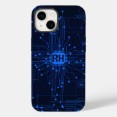 AI Circuit Board Tech Pattern Gepersonaliseerd Case-Mate iPhone Case (Achterkant)