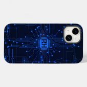 AI Circuit Board Tech Pattern Gepersonaliseerd Case-Mate iPhone Case (Achterkant (horizontaal))