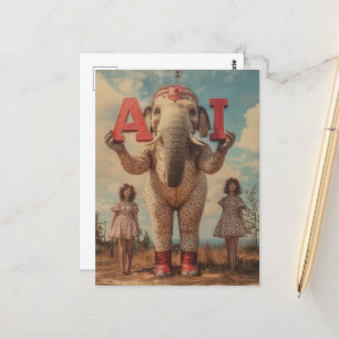 AI Circus Elephant Briefkaart
