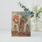 AI Circus Elephant Briefkaart (Staand voorkant)