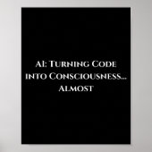 Ai Code Bewustzijn Grappig Tech Geek Nerdy Cadeau Poster (Voorkant)