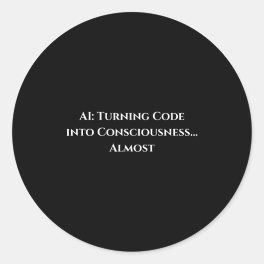Ai Code Bewustzijn Grappig Tech Geek Nerdy Cadeau Ronde Sticker (Voorkant)