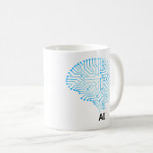 AI Coffee Mok – futuristisch, op technologie geïns (Voorkant rechts)