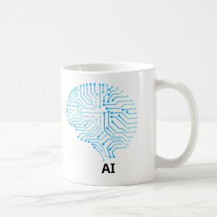 AI Coffee Mok – futuristisch, op technologie geïns