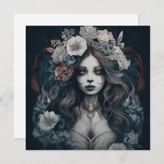 AI Corpse Bride Feestdagenkaart (Voorkant / Achterkant)