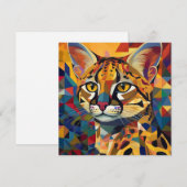 AI Cubism Cat Feestdagenkaart (Voorkant / Achterkant)