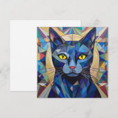 AI Cubism Cat Feestdagenkaart (Voorkant / Achterkant)