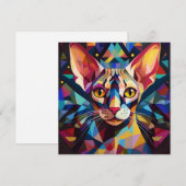 AI Cubism Cat Feestdagenkaart (Voorkant / Achterkant)