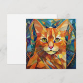 AI Cubism Cat Feestdagenkaart (Voorkant / Achterkant)