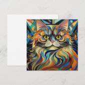 AI Cubism Cat Feestdagenkaart (Voorkant / Achterkant)
