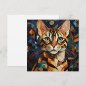AI Cubism Cat Feestdagenkaart (Voorkant / Achterkant)