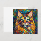 AI Cubism Cat Feestdagenkaart (Voorkant / Achterkant)