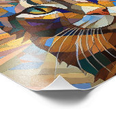 AI Cubism Cat Foto Afdruk (Hoek)