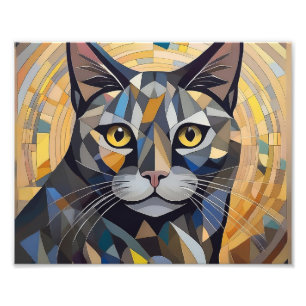 AI Cubism Cat Foto Afdruk