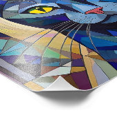 AI Cubism Cat Foto Afdruk (Hoek)