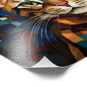 AI Cubism Cat Foto Afdruk (Hoek)