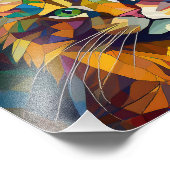 AI Cubism Cat Foto Afdruk (Hoek)