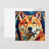 AI Cubism Dog Feestdagenkaart (Voorkant / Achterkant)