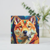 AI Cubism Dog Feestdagenkaart (Staand voorkant)
