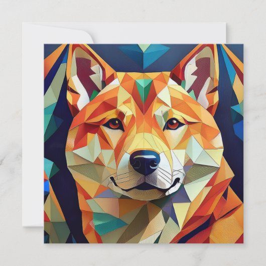 AI Cubism Dog Feestdagenkaart (Voorkant)