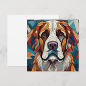 AI Cubism Dog Feestdagenkaart (Voorkant / Achterkant)