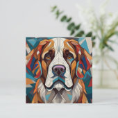AI Cubism Dog Feestdagenkaart (Staand voorkant)