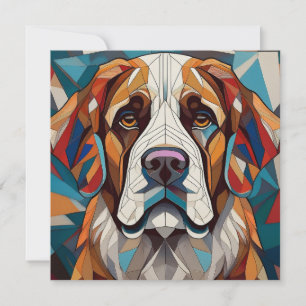 AI Cubism Dog Feestdagenkaart
