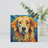 AI Cubism Dog Feestdagenkaart (Staand voorkant)