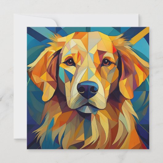 AI Cubism Dog Feestdagenkaart (Voorkant)