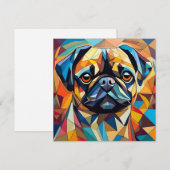 AI Cubism Dog Feestdagenkaart (Voorkant / Achterkant)