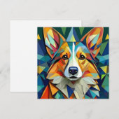 AI Cubism Dog Feestdagenkaart (Voorkant / Achterkant)