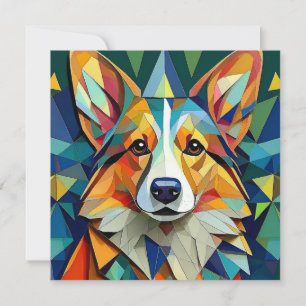 AI Cubism Dog Feestdagenkaart