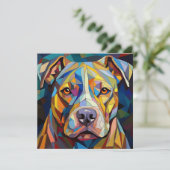 AI Cubism Dog Feestdagenkaart (Staand voorkant)