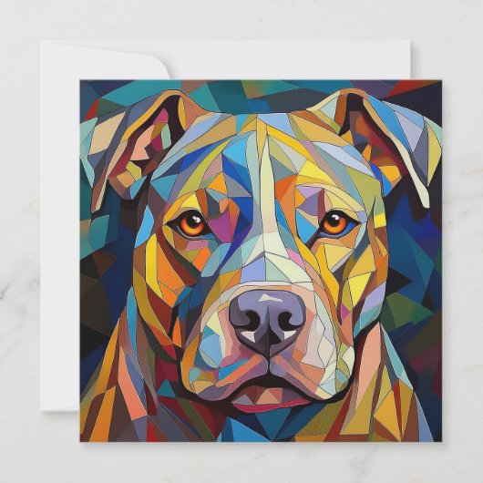 AI Cubism Dog Feestdagenkaart (Voorkant)