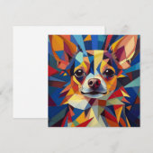 AI Cubism Dog Feestdagenkaart (Voorkant / Achterkant)