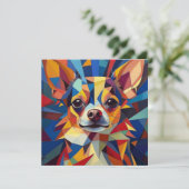 AI Cubism Dog Feestdagenkaart (Staand voorkant)