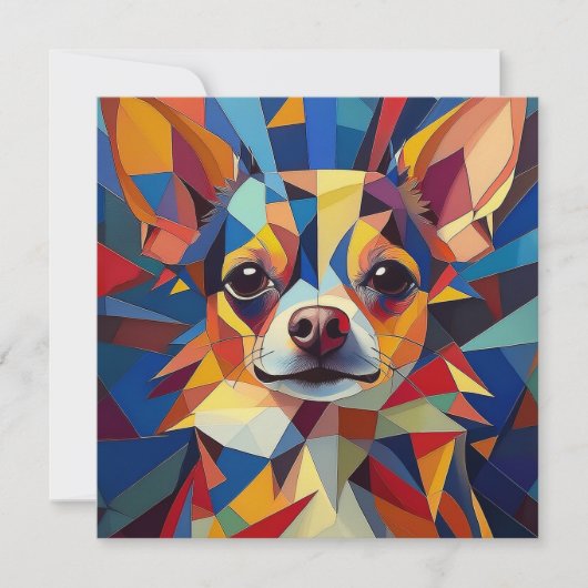 AI Cubism Dog Feestdagenkaart (Voorkant)