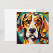 AI Cubism Dog Feestdagenkaart (Voorkant / Achterkant)