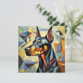 AI Cubism Dog Feestdagenkaart (Staand voorkant)